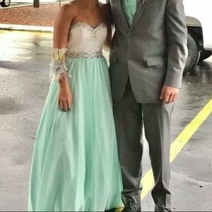 Mint green prom dress